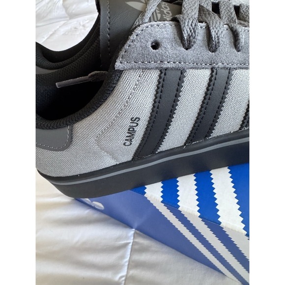 New Adidas Originals Campus Size 8w Vulc Black/ Gray Shoes JQ6359 - Picture 3 of 11